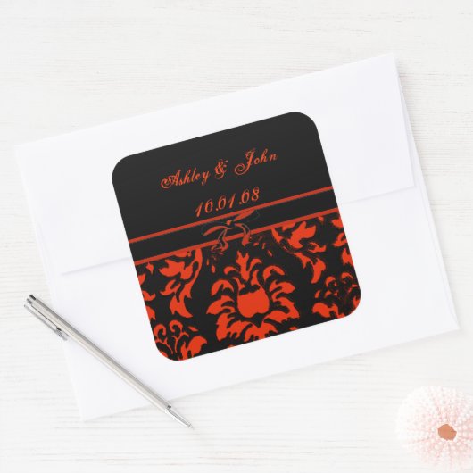 Trouwdatum - - - Gepersonaliseerd Vierkante Sticker (Envelop)