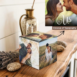 Trouwdatum Geschenk Foto van Koppel Ons Is Gevesti Kubus
