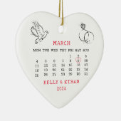 Trouwdatum getrouwd maart 2024 keramisch ornament (Rechts)