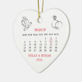 Trouwdatum getrouwd maart 2024 keramisch ornament (Links)