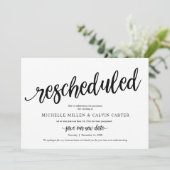 Trouwdatum Gewijzigd, Zwart, Aankondigingskaart Kaart (Staand voorkant)