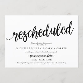 Trouwdatum Gewijzigd, Zwart, Aankondigingskaart Kaart