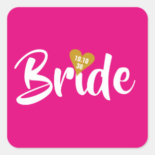 Trouwdatum Hart Persoonlijk Vierkante Sticker