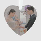 Trouwdatum Hartkalender Jubileum Gift Ornament (achterkant)