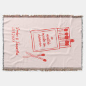 Trouwdatum in de hemel Rood & Roze Deken (Voorkant)