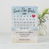 Trouwdatum kalender Oceaankust Bewaar de datum Kaart (Staand voorkant)