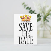Trouwdatum kroon opslaan briefkaart (Staand voorkant)