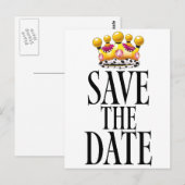 Trouwdatum kroon opslaan briefkaart (Voorkant / Achterkant)