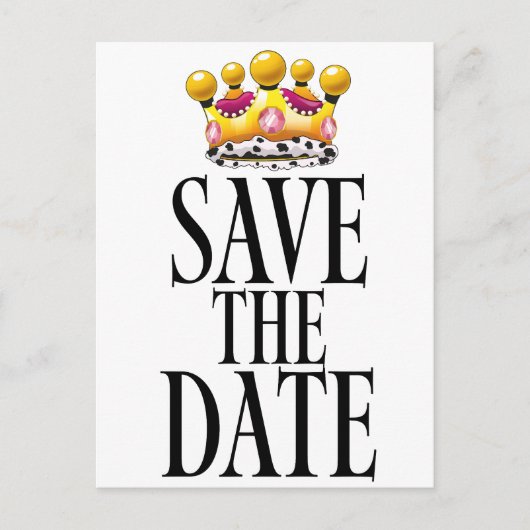 Trouwdatum kroon opslaan briefkaart (Voorkant)
