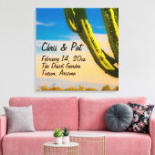 Trouwdatum Locatie Woestijn Saguaro Cactus Canvas Afdruk (Insitu (Woonkamer))