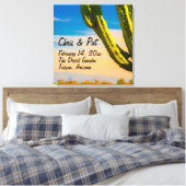 Trouwdatum Locatie Woestijn Saguaro Cactus Canvas Afdruk (Insitu (Slaapkamer))