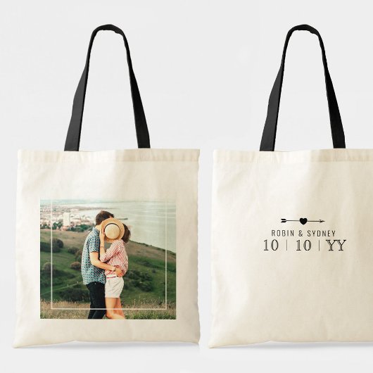 Trouwdatum met jouw foto | tote bag