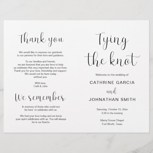 Trouwdatum, Modern Huwelijk Uitvouwbaar Programma (Voorkant)