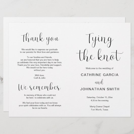 Trouwdatum, Modern Huwelijk Uitvouwbaar Programma (Voorkant / Achterkant)