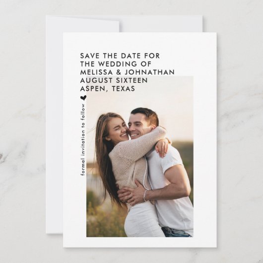 Trouwdatum Modern Minimalistisch Schoon Save The Date (Voorkant)