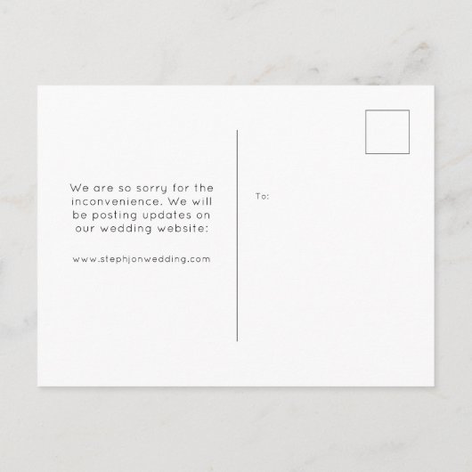 Trouwdatum Nieuw Datum Hetzelfde Voor De Rest Terr Aankondigingskaart (Achterkant)