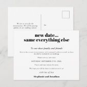 Trouwdatum Nieuw Dezelfde Alles Eenvoudige Tekst Aankondigingskaart (Voorkant / Achterkant)