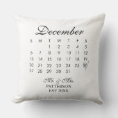 Trouwdatum Nieuwgetrouwd Kalender Kussen (Voorkant)