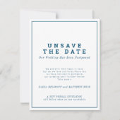 Trouwdatum ongedaan maken wijziging van plan uitge save the date (Voorkant)