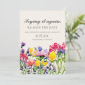 Trouwdatum opnieuw opslaan Foto Aquarel Wilde Bloe Save The Date (Staand voorkant)