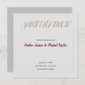 Trouwdatum opslaan Grijs Professioneel Klassiek Save The Date (Voorkant / Achterkant)