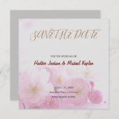 Trouwdatum opslaan Professionele Klassieke Bloemen Save The Date (Voorkant / Achterkant)
