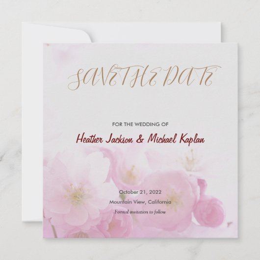 Trouwdatum opslaan Professionele Klassieke Bloemen Save The Date (Voorkant)