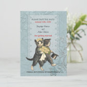 Trouwdatum Posh Cats Save the Date (Staand voorkant)