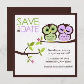 Trouwdatum Uil Koppel Save the Date (Voorkant / Achterkant)