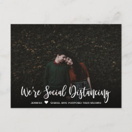 Trouwdatum uitgesteld eenvoudige foto aankondigingskaart