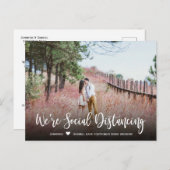 Trouwdatum uitgesteld eenvoudige foto aankondigingskaart (Voorkant / Achterkant)