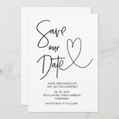 Trouwdatum Uitnodiging Bewaren (Voorkant / Achterkant)