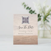 Trouwdatum uitnodigingen met moderne QR-scancode (Staand voorkant)