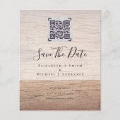 Trouwdatum uitnodigingen met moderne QR-scancode (Voorkant)