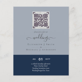 Trouwdatum uitnodigingen met moderne QR-scancode Flyer