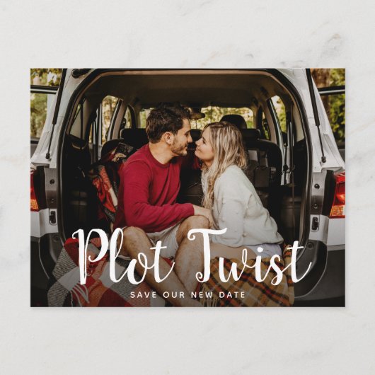 Trouwdatum Verandering Aankondiging met een Verras (Voorkant)