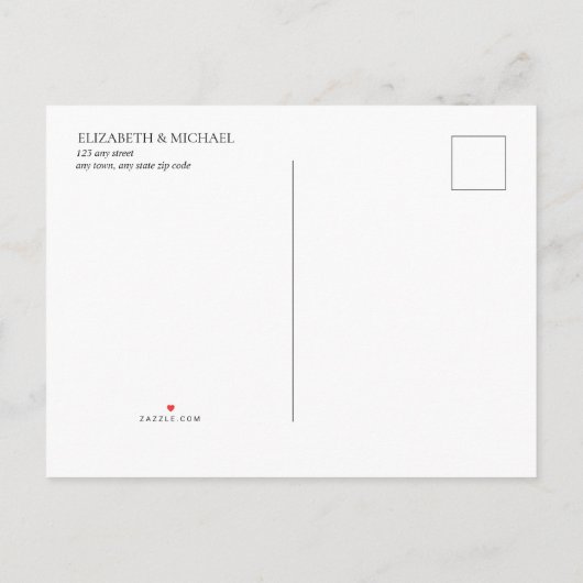 Trouwdatum Verandering van Plannen Waterverf Scrip Aankondigingskaart (Achterkant)