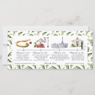 Trouwdatum Watercolor Timeline Save the Date