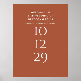 Trouwdatum Welkomstbord van Terracotta Poster