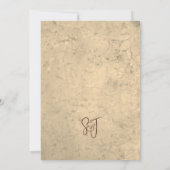 Trouwdatum wijnboerderij Monogram met rustieke uit (Achterkant)