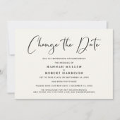 Trouwdatum Wijzig de Datum Uitstel Licht Crème Aankondiging (Voorkant)