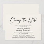 Trouwdatum Wijzig de Datum Uitstel Licht Crème Aankondiging (Voorkant / Achterkant)