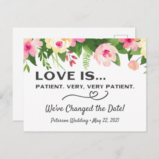 Trouwdatum Wijzig Kaart, Wijzig de datum Kaart (Voorkant / Achterkant)