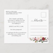 Trouwdatum Wijzigen Burgundy Blush Rozen Briefkaart (Achterkant)