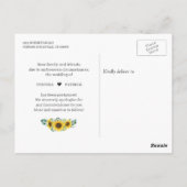 Trouwdatum Wijzigen Elegante Zonnebloem Script Briefkaart (Achterkant)