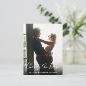 Trouwdatum Wijzigen Uitgesteld Foto Script Briefkaart (Staand voorkant)