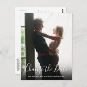 Trouwdatum Wijzigen Uitgesteld Foto Script Briefkaart (Voorkant / Achterkant)