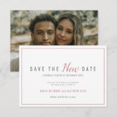 Trouwdatum wijziging save the new date dusky rose save the date (Voorkant / Achterkant)