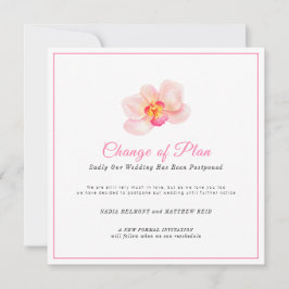 Trouwdatum wijziging van plan uitgesteld orchidee save the date