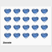 Trouwdatum Winter Sneeuwvlokken Blauw Sapphire Hart Sticker (Vel)